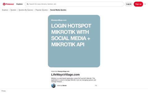 LOGIN HOTSPOT MIKROTIK WITH SOCIAL MEDIA + ...