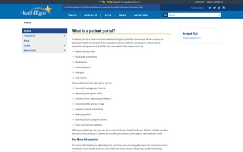 What is a patient portal? | HealthIT.gov
