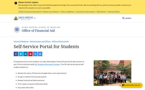 Self-Service Portal for Students | Office of Financial Aid