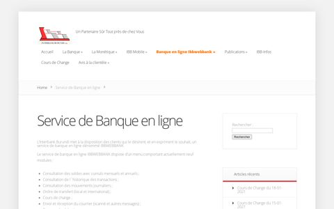 Service de Banque en ligne | Interbank Burundi