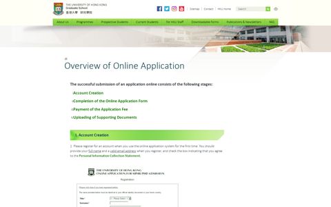 Overview of Online Application - HKU Graduate School