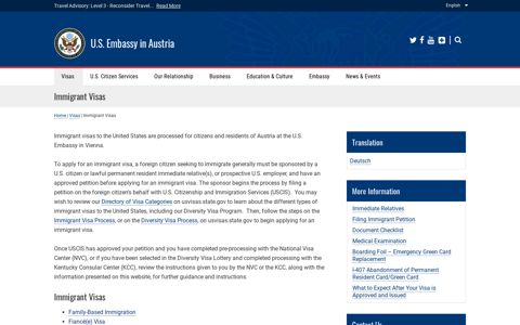 Immigrant Visas | U.S. Embassy in Austria