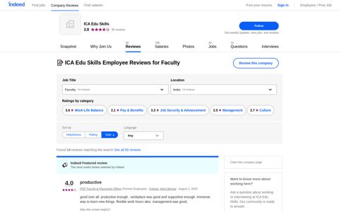 Working as a Faculty at ICA Edu Skills: Employee Reviews ...