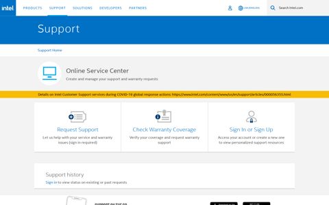 Online Service Center - Intel