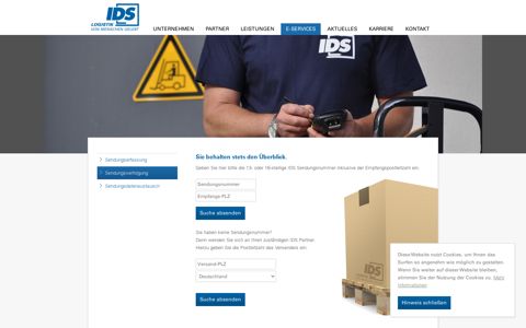 Sendungsverfolgung - IDS Logistik