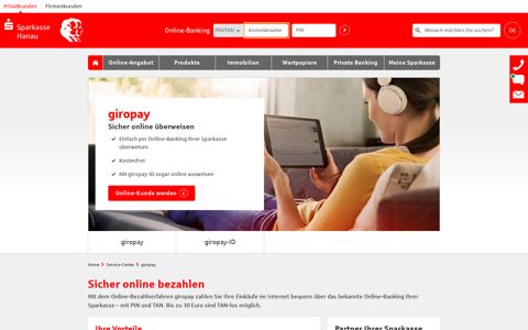 giropay - Sicher online überweisen - Sparkasse Hanau