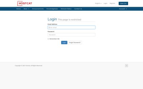 Client Area - HostCat