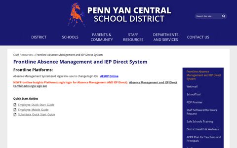 Frontline Absence Management and IEP Direct System – Staff ...