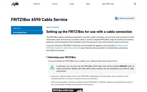 FRITZ!Box 6590 Cable Service - Knowledge Base - AVM
