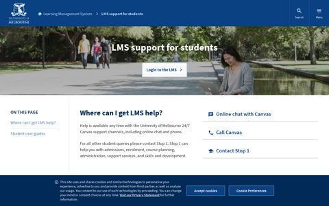 LMS support for students - University of Melbourne