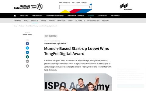 ISPO Brandnew Digital Pitch: Munich Start-up Loewi Wins ...