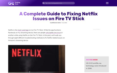 A Complete Guide to Fixing Netflix Issues on Fire TV Stick
