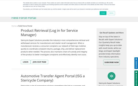 Field Force Login and Sign-up Portal | Stericycle Expert ...