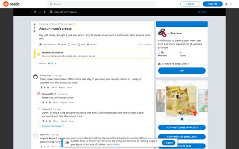 Account won't create : Jawbone - Reddit