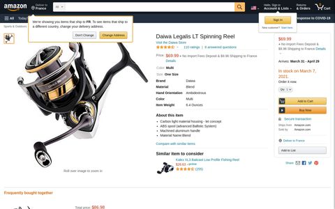 Daiwa Legalis LT Spinning Reel : Sports ... - Amazon.com