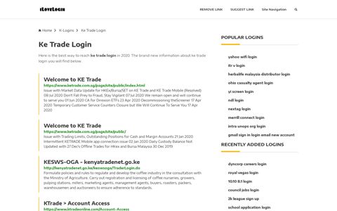 Ke Trade Login ❤️ One Click Access
