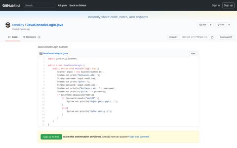 Java Console Login Example · GitHub
