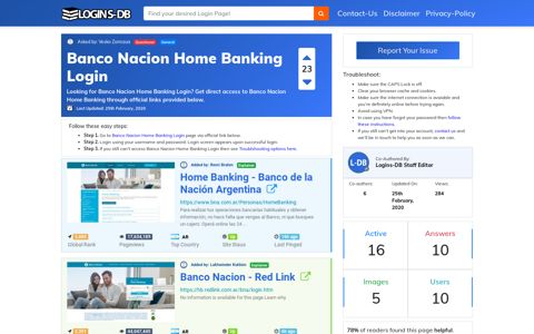 Banco Nacion Home Banking Login - Logins-DB