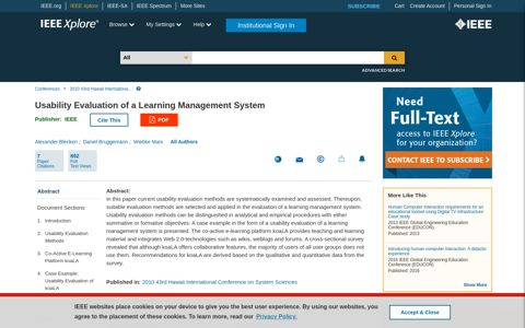 Usability Evaluation of a Learning Management ... - IEEE Xplore