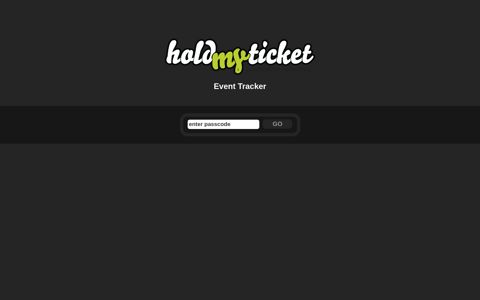 HoldMyTicket Event Tracker - Login