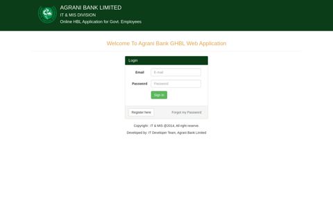 Login - ABL House Building Loan Application - Agrani Bank
