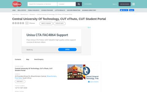 Student Portal CUT Welkom, Ethuto Student, Ethuto Central ...