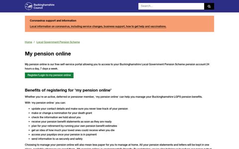 My pension online | Buckinghamshire Council