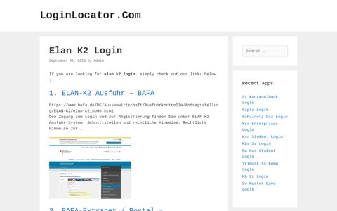 Elan K2 Login - LoginLocator.Com