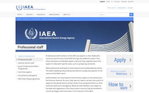 Professional staff | IAEA