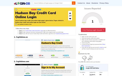 Hudson Bay Credit Card Online Login