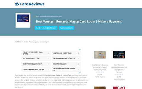 Best Western Rewards MasterCard Login | Make a Payment