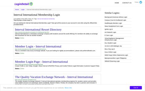 Interval International Membership Login - LoginDetail