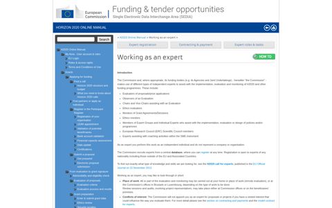 Experts - H2020 Online Manual - European Commission
