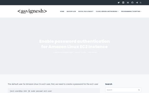 Enable password authentication for Amazon Linux EC2 Instance