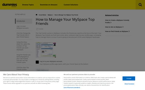 How to Manage Your MySpace Top Friends - dummies
