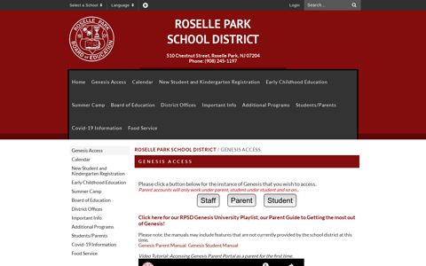 Genesis Access - Roselle Park School District