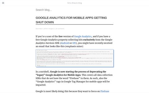 Google Analytics For Mobile Apps Getting Shut Down | Simo ...