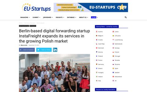 Berlin-based digital forwarding startup InstaFreight expands ...