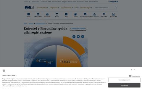 Fisconline ed Entratel: come registrarsi - PMI.it