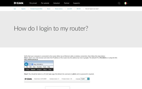 How do I login to my router? | D-Link Italia - Nuclias by D-Link