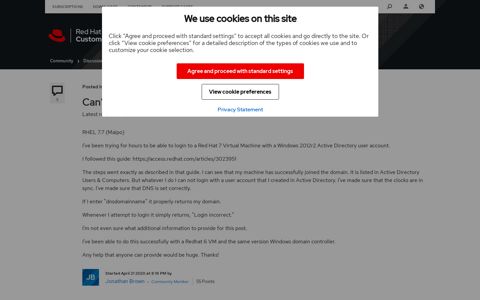 Can't login with domain user account - Red Hat Customer Portal