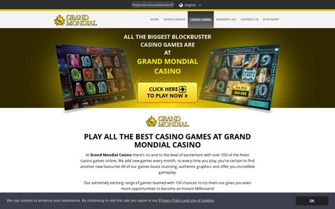Grand Mondial Casino Mobile | 150 Extra Chances on the ...
