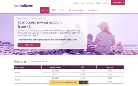 Easy access savings account | Kent Reliance