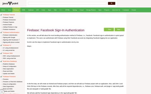 Firebase Facebook Sign-In Authentication - Javatpoint