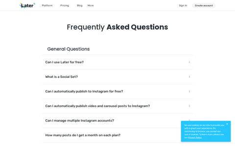 Frequently Asked Questions - Later