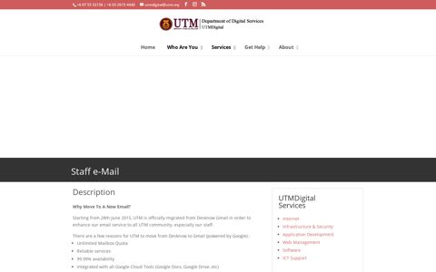 Email | Department of Digital Services - UTM Digital