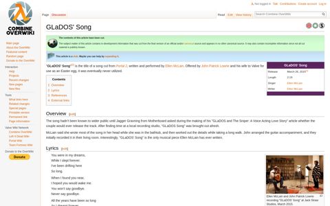 GLaDOS' Song - Combine OverWiki, the original Half-Life wiki ...