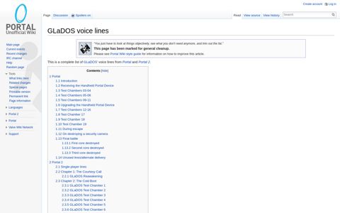 GLaDOS voice lines - Portal Wiki