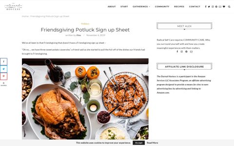 Friendsgiving Potluck Sign up Sheet | The Eternal Hostess
