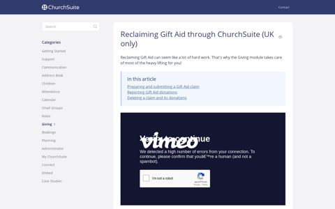 Reclaiming Gift Aid through ChurchSuite (UK only ...